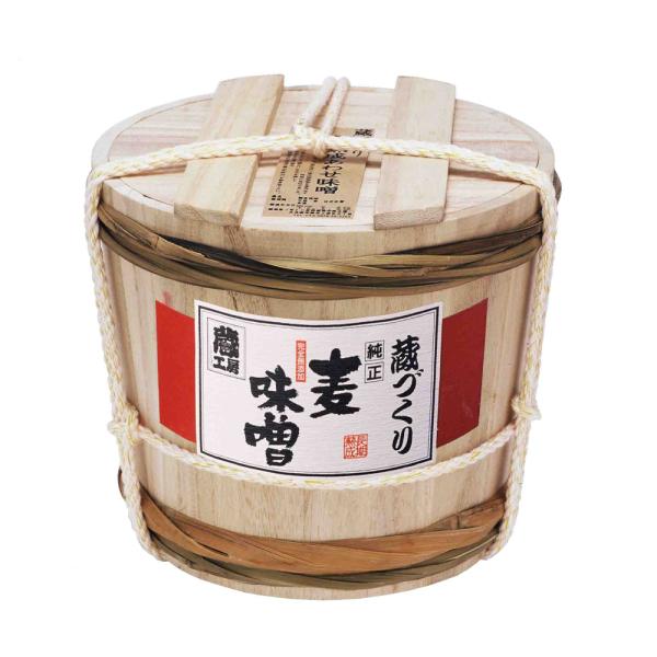 ・二反田醤油 蔵づくり長期熟成 麦味噌 4kg 木樽入　※代金引換不可※二反田醤油店以外の他商品との同梱不可※配送先/北海道・東北・沖縄不可※　九州　大分県