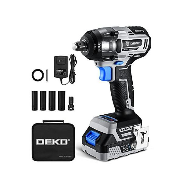 DEKO インパクトレンチ 20V 電動レンチ 最大トルク 350N.m コードレス DEKO インパクトレンチ 20V 電動レンチ 最大トルク 350N.m コードレス