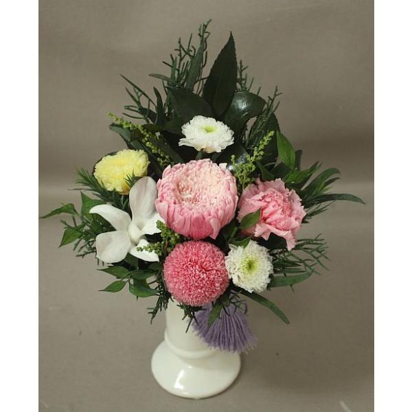 仏花　プリザーブドフラワー　ピンクとパープル系　花器なし 2個セット】お仏壇にお供えするプリザーブドフラワー仏花 器なし