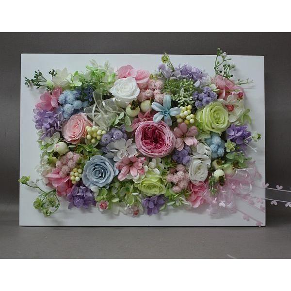 プリザーブドフラワー＊ケース入りフレームアレンジ＊パステル系