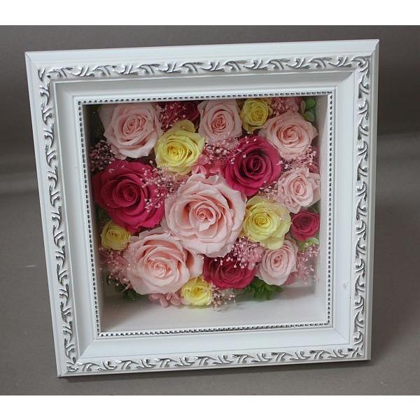 プリザーブドフラワー＊額入り アレンジ(大）＊ピンク系