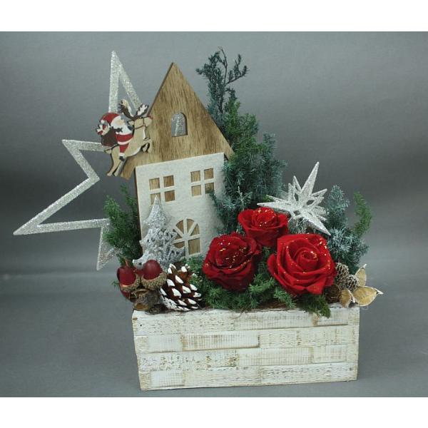 プリザーブドフラワー*クリスマスアレンジ （レッド系