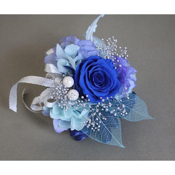 プリザーブドフラワー*一輪のコサージュ（インディゴブルー