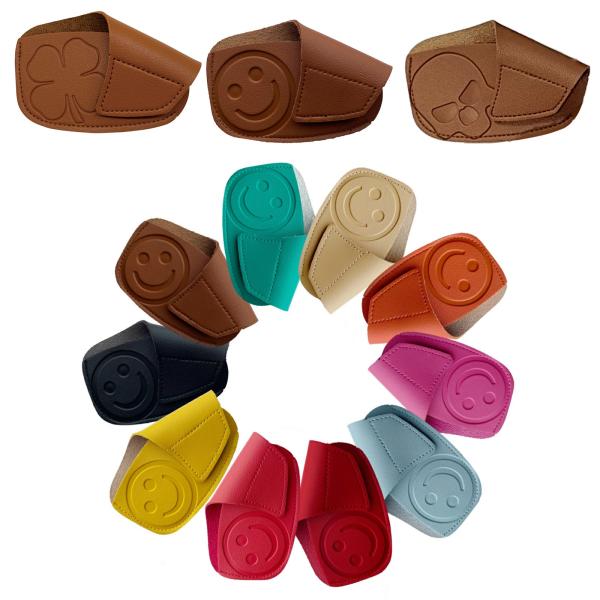 シンプルなデザイン！材料は高品質のPU革で、しっかりクラブヘッドを保護できます・商品内容：アイアンカバー　10点セット・カラー：黒・オレンジ・ベージュ・赤・ローズレッド・ピンク・黄・スカイブルー・ブラウン・緑・デザイン：スマイル・スカル・ク...