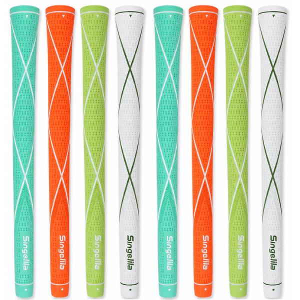 ゴルフグリップ ラバー製 交換用 滑り止め ゴルフクラブ グリップ8本セット スタンダード 60 約52g ミント オレンジ グリーン ホワイト Singelila 爆買