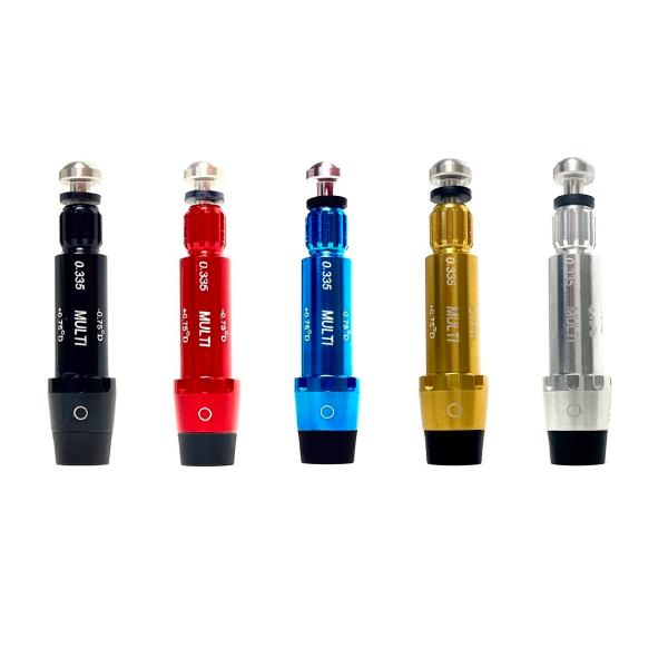 リシャフト用スリーブ マルチスリーブ カチャカチャドライバー対応 1本で複数メーカー対応可能 ゴルフ部品　　　　　　　スリーブ単品販売です。ロフト角は±１．５°まで、８段階で調整可能です。（アップライトにも調整可能です）ライ角は最大３°まで...