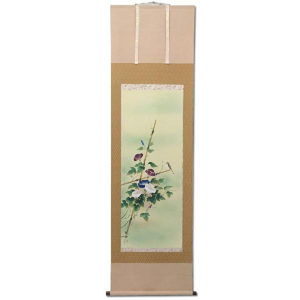 ♥掛軸　俳句　短歌　朝顔　【　青々　】　桐箱付き　掛け軸 ♥掛軸 俳句 短歌 朝顔 【 青々 】 桐箱付き 掛け軸 - メルカリ