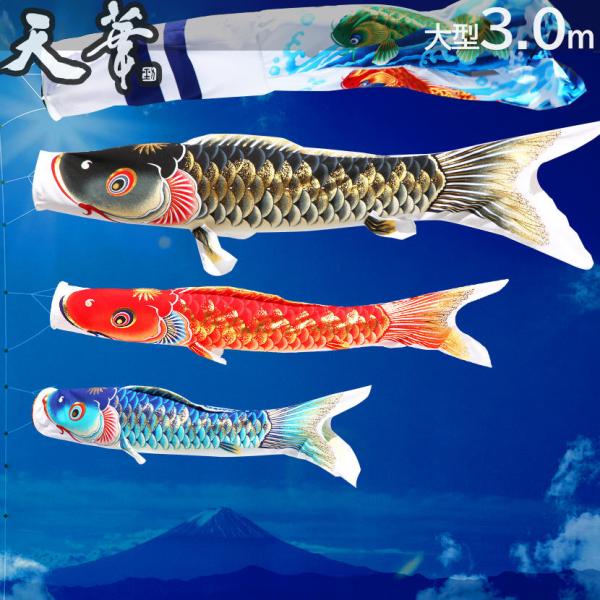 鯉のぼり 大型 庭 天華 3m こいのぼり6点セット 家紋入れ・名前