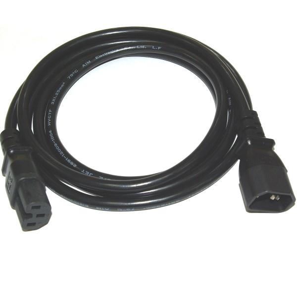 C15 C14 2m IEC規格延長変換 電源コード サーバー用C15プラグ付き