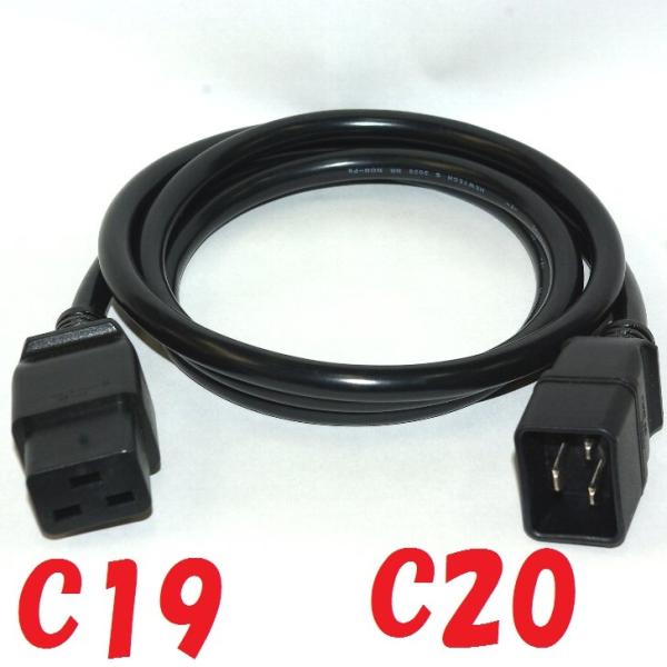 C19 C20 コネクター付 電源延長コード 250V16A PSE UL CSA 