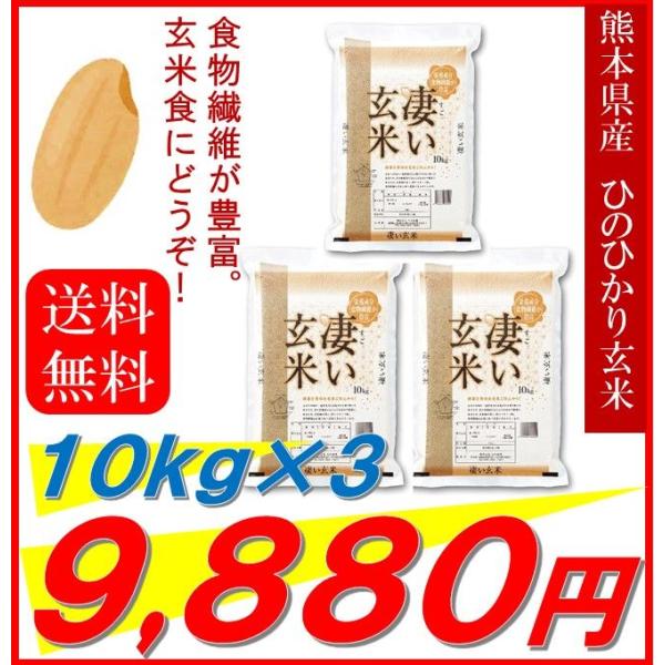 米 お米 ３０ｋｇ（１０ｋｇ×３） 熊本県産 凄い玄米 ひのひかり 令和４年産 送料無料