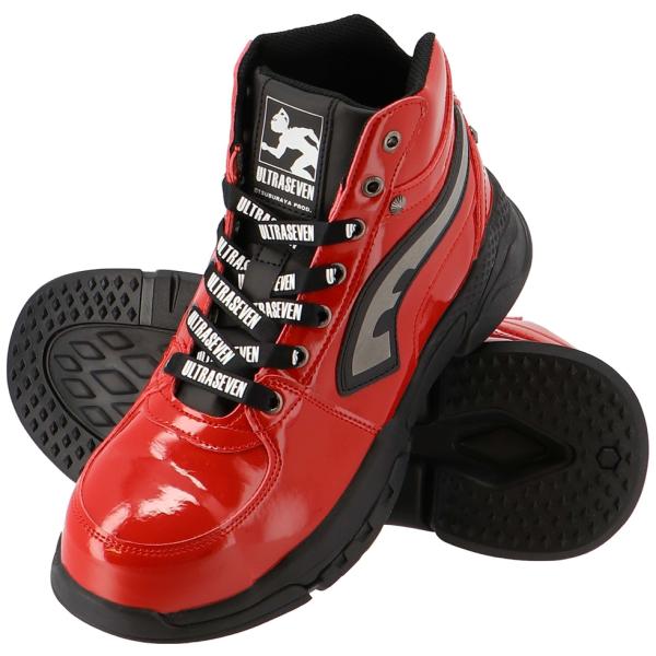 ウルトラセブン UT-18SEVEN グロスレッド セーフティスニーカー 24.5
