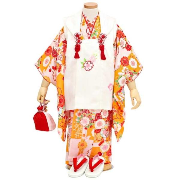 七五三 着物 3歳 被布コート 正絹 11点フルセット 山吹色 白色 刺繍 花尽くし柄 豪華 レトロモダン ガール 女の子 きもの 和装 襦袢腰紐付き 白足袋 Www Heatform Co Uk Index Php