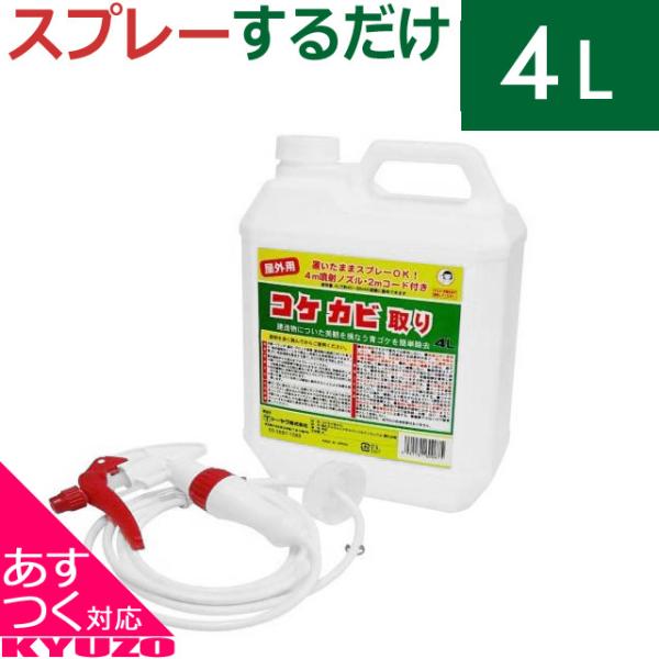 トーヤク 屋外用 コケカビ取り 4L 噴射ノズル付き コケ取り スプレー コケそうじ コケ落とし コケ 除去