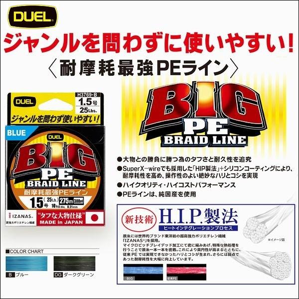 Duel デュエル Big Pe 5号 80lb 275m B ブルー H3774 日本製 国産8本組peライン ヨーヅリ H3774 B フィッシングk Z ケーズ 通販 Yahoo ショッピング