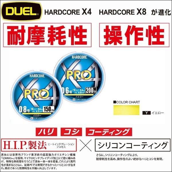 Duel ハードコア X4 Pro プロ 0 6号 12lb 0m イエロー 単色 デュエル ヨーヅリ 日本製 国産 Peライン H3865 H3865 Y フィッシングk Z ケーズ 通販 Yahoo ショッピング