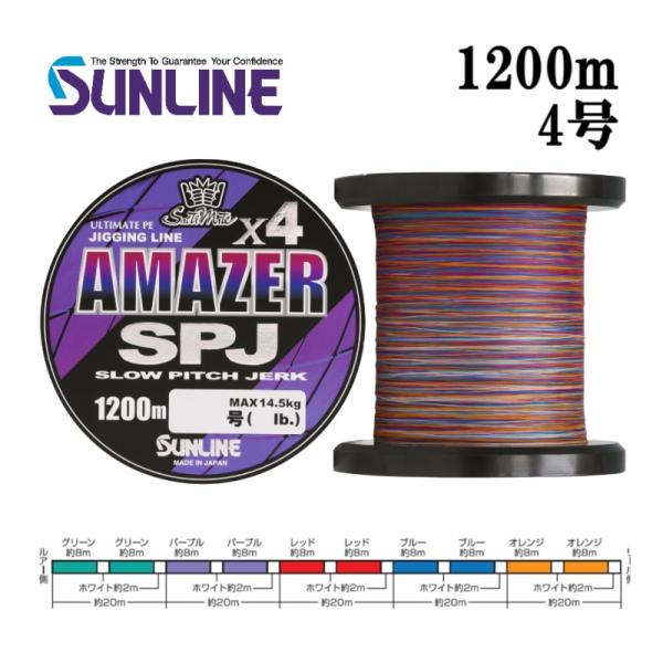 ソルティメイト サンライン アメイザー×4 SPJ 4号 63LB スローピッチ