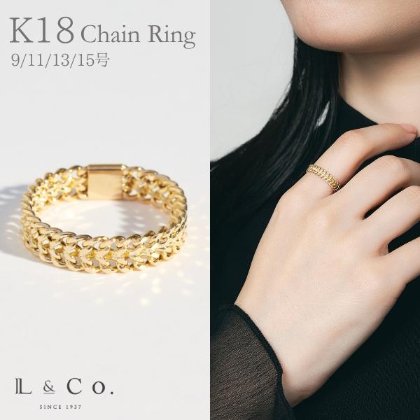 L&Co. K18 ビスマルクチェーンリング Jewel closet by L&Co. K18 18金 リング ビスマルク チェーンリング