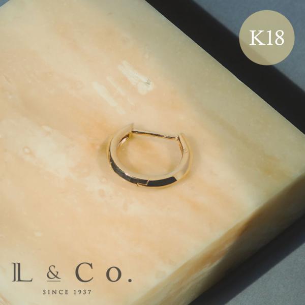 【e.m.】 K18 ゴールド　フープピアス　片耳 18K 18金 フープピアス k18 シンプル リング ゴールド ピアス