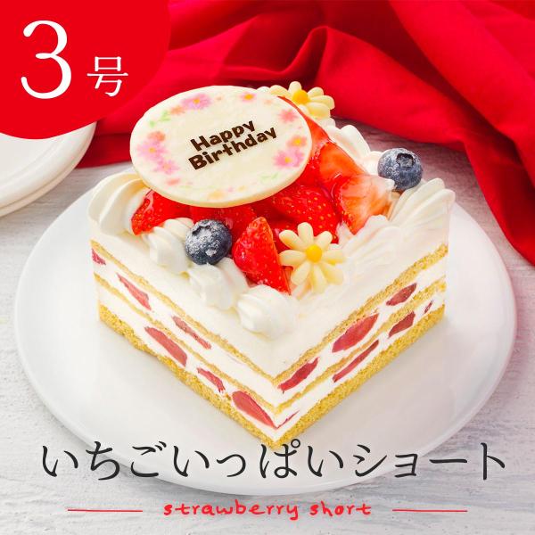 誕生日やお祝いにはデコレーションケーキ●商品情報・商品名：いちごいっぱいショート・3号-9cm×8cm※ロウソク5本入1袋別添●原材料原材料：いちご, ブルーベリー,ラズベリー, 生クリー ム, 砂糖, 卵, 小麦粉, はちみつ,マーガリン...