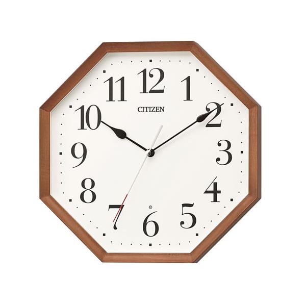 CITIZEN 八角形掛時計 8MY531-006 ベージュ 8MY531-006 リズム 電波掛け時計 アナログ シチズン 八角形