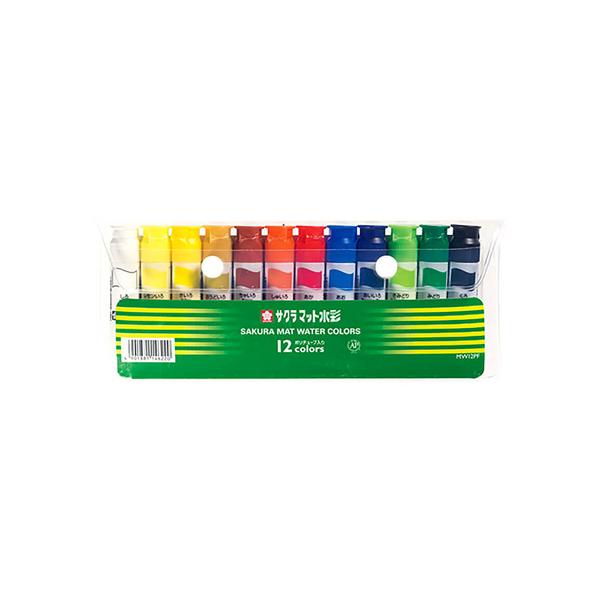 他サイト： 【ゆうパケット】A-4901881146220 サクラクレパス マット水彩12色 ポリチューブ入り（12ml）シース入り MW12PF 絵具の商品画像