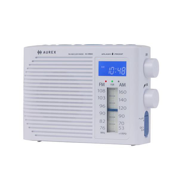 AX-HRB40-W 東芝 ホームラジオ ホワイト AUREX（オーレックス） 防滴仕様 ワイドFM