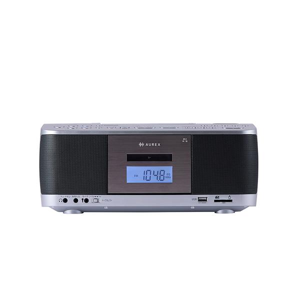 Aurex「RT-CDX50X」CDラジカセレコーダー Aurex AX-KCR70-S 東芝 SD／USB／CDラジオカセットレコーダー シルバー