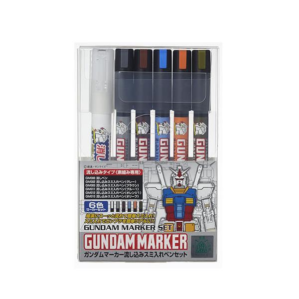他サイト： H-4973028505665 GSIクレオス ガンダムマーカー流し込みスミ入れペンセット 6本セットの商品画像