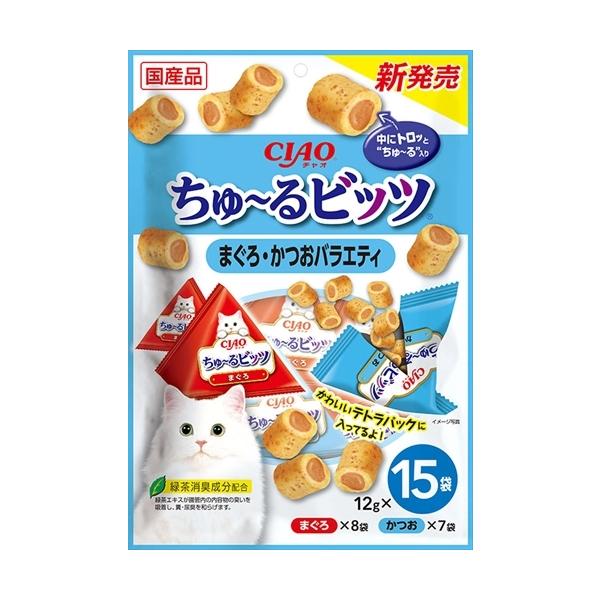 他サイト： P-4901133719615 いなばペットフード  ちゅ〜るビッツまぐろかつおバラエティ１５Ｐの商品画像