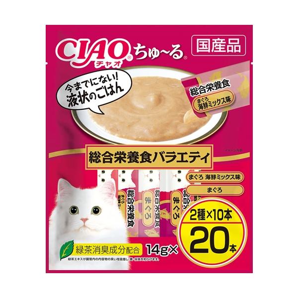 他サイト： P-4901133993664 いなばペットフード CIAO ちゅ〜る 総合栄養食バラエティ 14g×20本の商品画像