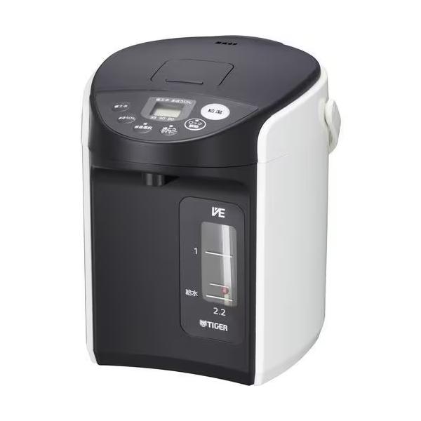 TIGER 電気ポット PIQ-A221 ホワイト とく子さん PIQ-A221-W タイガー 電気ポット 2.2L ホワイト VE電気ま