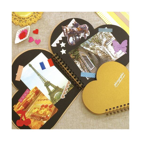 ハート ダイ スクラップブッキング アルバム 写真を整理 台紙25枚 スクラップブック ハートM ミニアルバム フォトアルバム