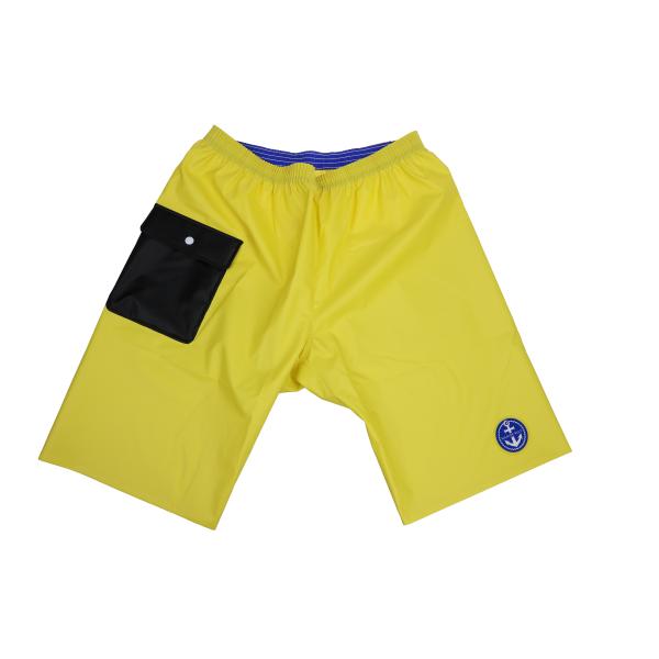【数量限定】尾崎産業 メンズ ショートパンツ ハーフパンツ ポケット付 レモンイエロー 防水 夏 水場作業 レジャー カヤック キャンプ サウナ 海水浴 アウトドア