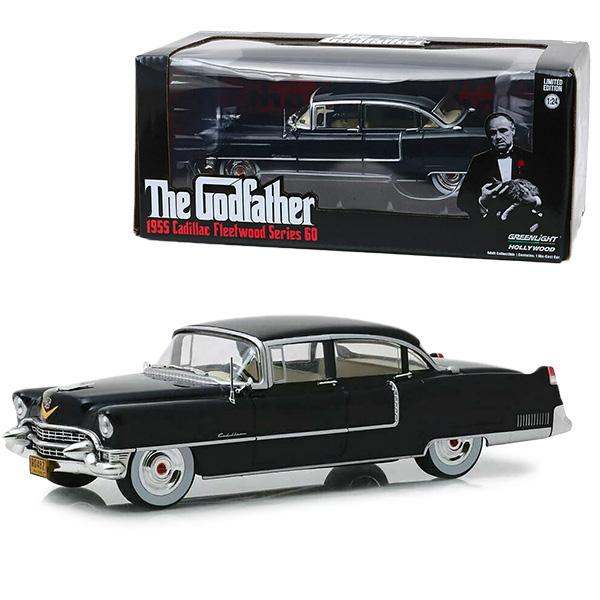 ミニカー The Godfather ゴッドファーザー 1955 キャデラック フリートウッド 60 シリーズ 1:24スケール ■ GREENLIGHT Cadillac Fleetwood 車 おもちゃ