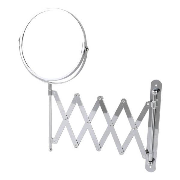 ホテルで見かける便利なアームの伸びるミラーです。使うと「便利だな」と思いますよね。両面鏡仕様で片面は3倍の拡大鏡になっているので、自分の顔元に寄せてメイク等の細かい作業にもオススメ！【商品詳細】・仕様：両面鏡（片面3倍鏡）・全体の高さ(約)...