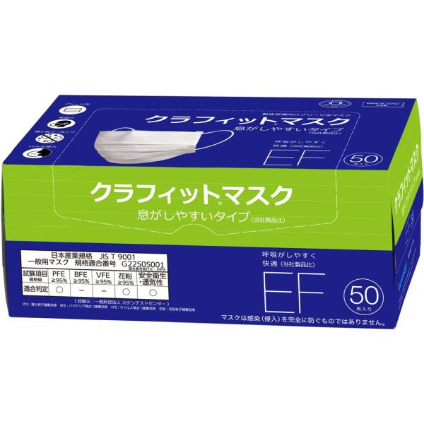 クラフィットマスク 息がしやすいタイプ EF 1箱(50枚入)