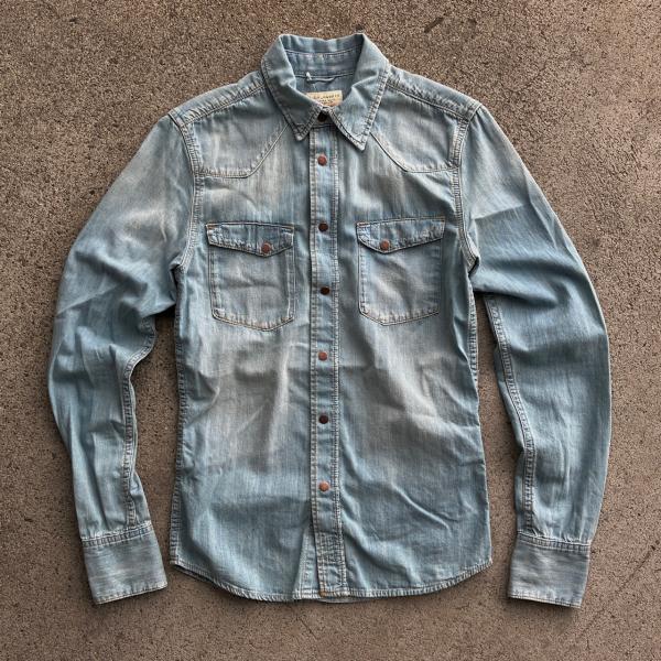激レア　周年限定　ヌーディージーンズ　xs デニムジャケット　デニムシャツ 激レア周年限定ヌーディージーンズxs デニムジャケットデニムシャツ