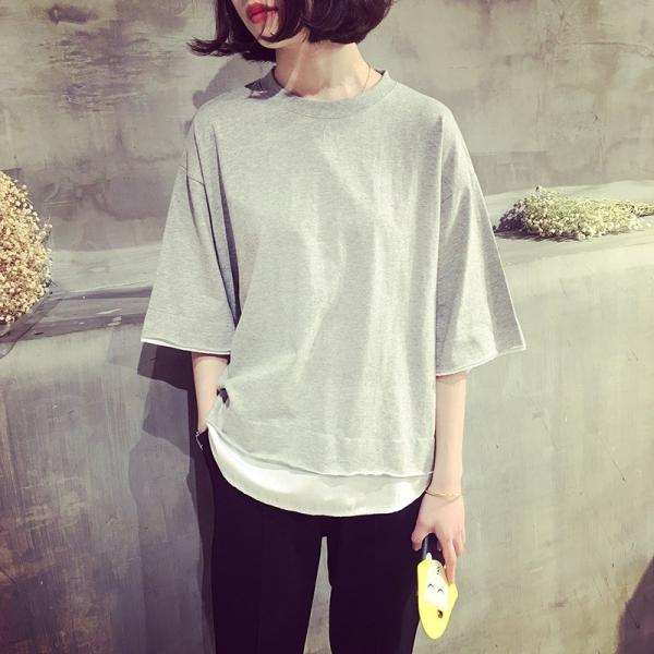 Tシャツ レディース 半袖 五分丈袖 トップス カジュアル ビッグtシャツ オーバーサイズ Tシャツ 大きい ゆるい ビックサイズ シンプル ルームウェア 21夏新作 Buyee Buyee Japanese Proxy Service Buy From Japan Bot Online