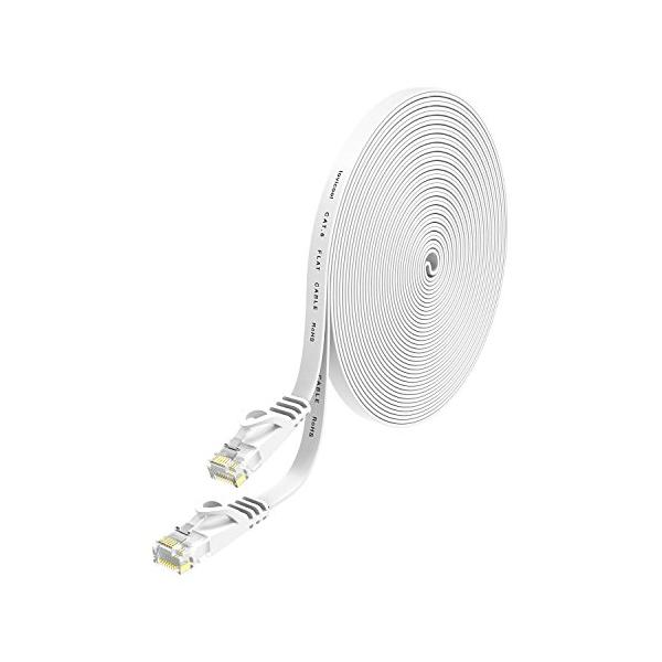 他サイト： lovicool LANケーブル CAT6準拠 RJ45コネクタ ギガビット 50フット 15m ホワイト モデム パッチパネル アクセスポイント等にの商品画像
