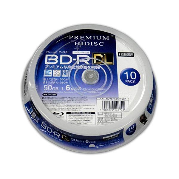 HIDISC 6倍速対応BD-R DL 10枚パック50GB ホワイトプリンタブル ハイディスク HDVBR50RP10SP 返品種別A