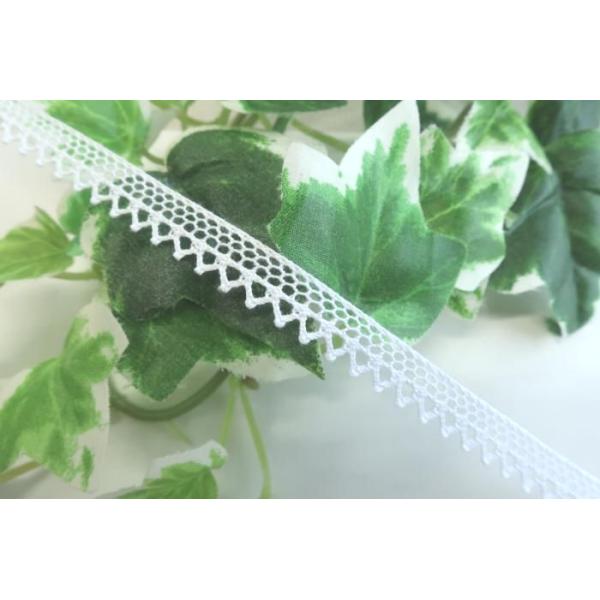 【素材】　綿　100％【色】　真っ白【厚み】薄い【巾】　7ｍｍ●こちらの商品は、15ｍ単位での販売となります。ご希望のメーター数を個数に入力して下さい。キレイに編み込んだ真っ白ピコレース☆日本製だからできる、きれいな真っ白の薄手ピコレースで...