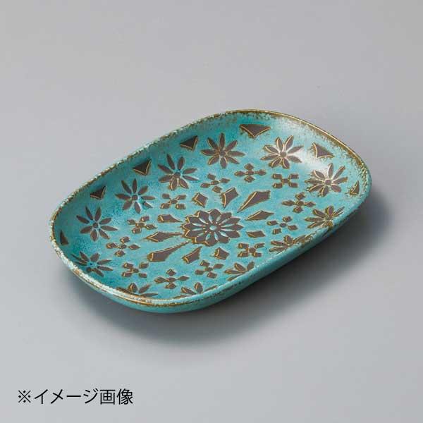 ザフラ 緑青小判皿