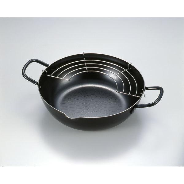 他サイト： ヨシカワ yoshikawa 本職の鉄製打ち出し天ぷら鍋24cm(アミ付) SH9160の商品画像