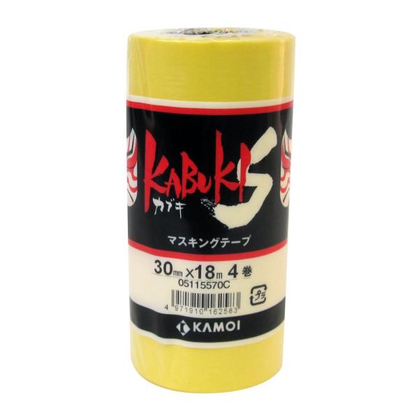 マスキングテープ② カモイ　35+4 美品 カモ井 マスキングテープ 4巻入 30mm×18M KABUKI-S : ショップ