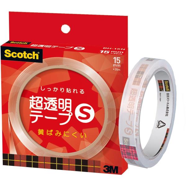 3M スコッチ 超透明テープS 15mm×35m 個箱入り 大巻 BH-15N