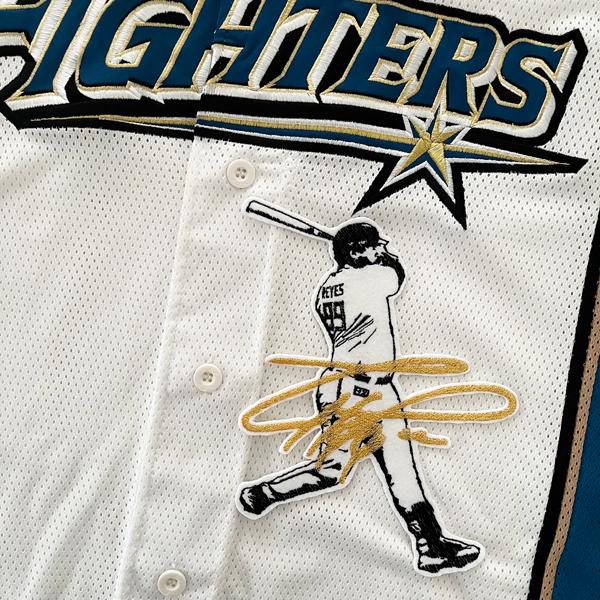 納期注意【日本ハム 刺繍ワッペン レイエス サイン付シルエット3