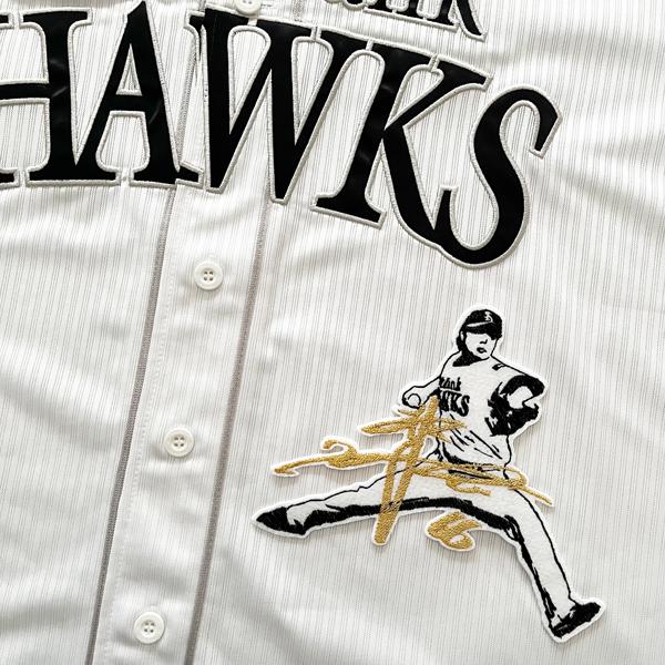 納期注意【ソフトバンクホークス 刺繍ワッペン 松本 サイン付