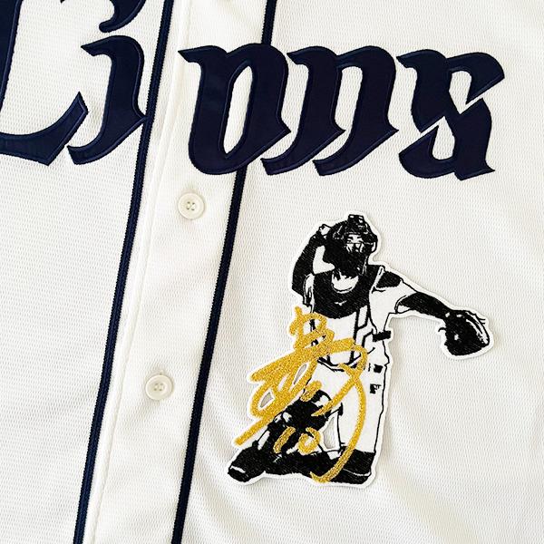 【納期注意】埼玉 西武 ライオンズ 刺繍ワッペン 小島大河 サイン付シルエット 3 /lions/応援/刺繍/ユニホーム