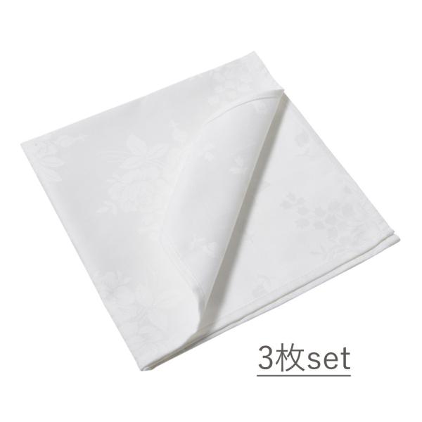 ワインやシャンパンを提供する時の必需品、お得なトーション3枚セット熱い皿やプラッターを持つときやワインのサーブ時にご使用ください。素材：綿100% ホワイト、薔薇柄、ジャガード織り商品サイズ：約 50cm × 50cm国内検品※当店では納品...